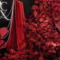 Stunning Red Flowers Photo Spot With Black Background Red Curtains And Letters