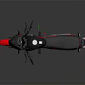Red and Black Sporty Motorcycle With Sleek Design And Black Seat