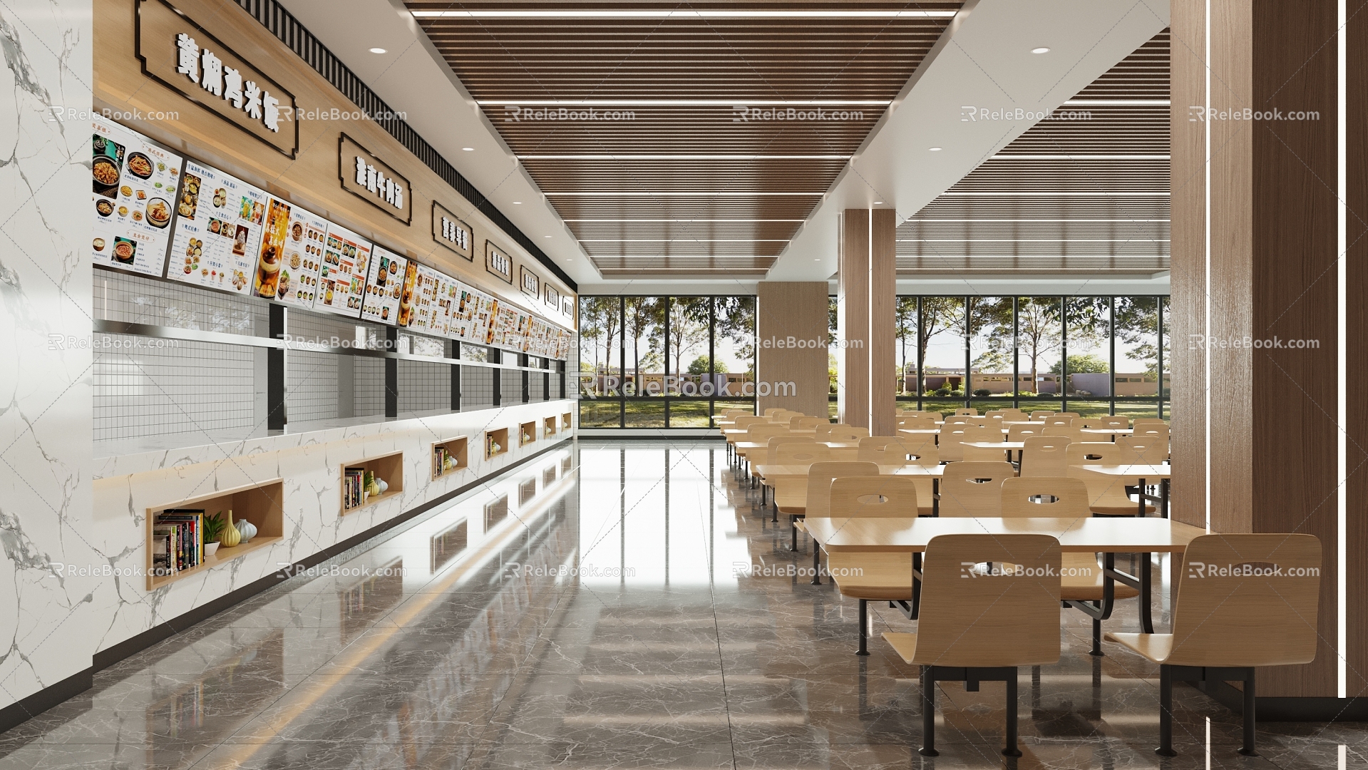 Modern Canteen Restaurant Canteen 3d model