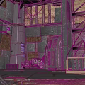 Industrial Scene Featuring Metal Structure Brick Wall Large Circular Device Ladder Pipes And Mechanical Parts