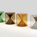 Vibrant Glass Decorative Hourglass Set with Green Brown Amber Clear Designs for Home Decoration