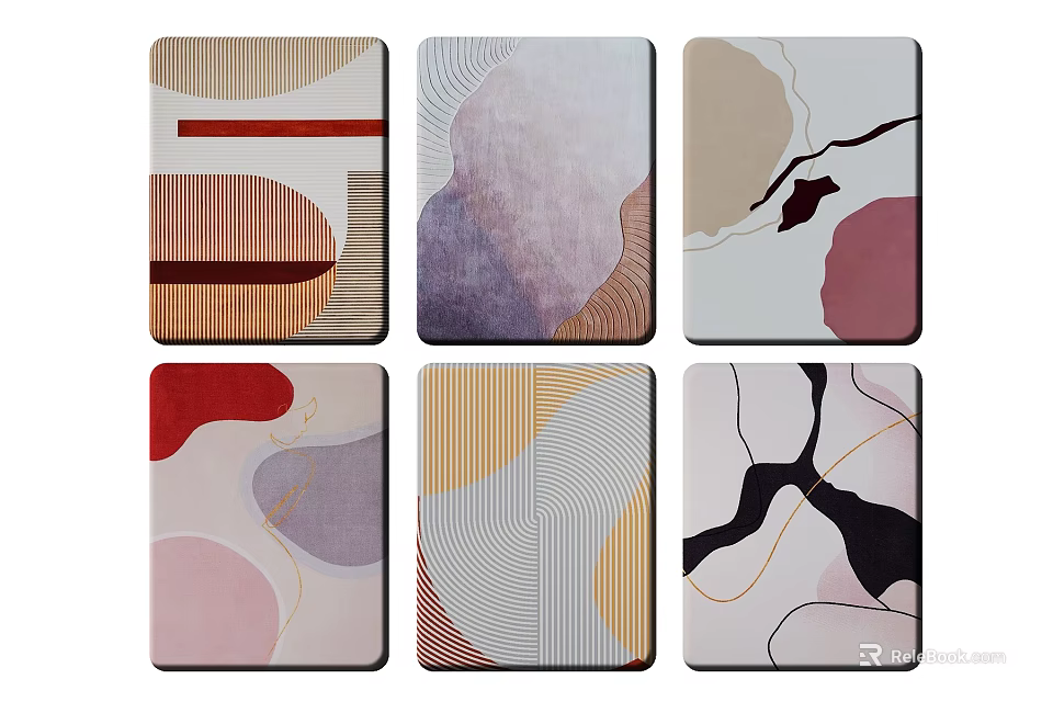 Colorful Inflatable Decorative Mats With Various Abstract Art Patterns 3d model 