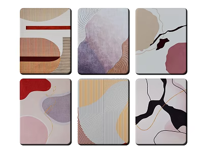 Colorful Inflatable Decorative Mats With Various Abstract Art Patterns 3d model