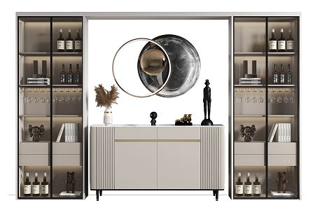 Modern Wine Cabinet Decorative Cabinet 3d model