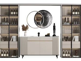 Modern Wine Cabinet Decorative Cabinet 3d model