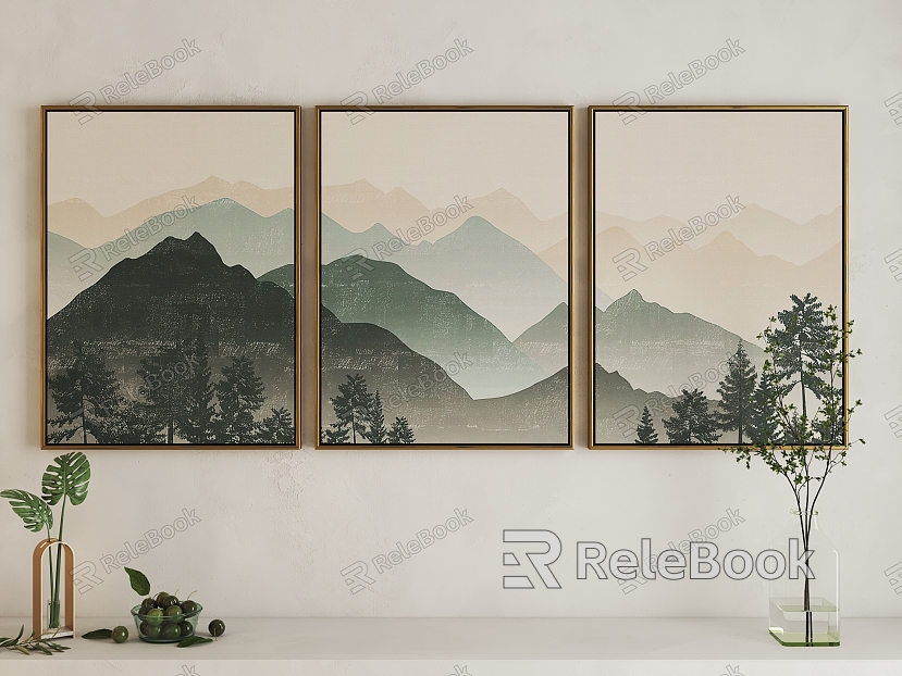 Nordic Landscape Painting Sea of Clouds and Mountains Art Hanging Painting model