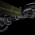 Futuristic Space Station Structure With Transparent Modules Antennas And Solar Panels 3d model