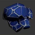 Modern Blue Geometric Decorative Ornament Set With Glossy Finish And Multiple Pieces