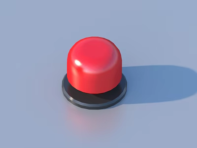 Red Round Button With Black Base For Daily Household Use 3d model