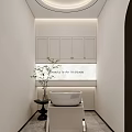 Modern Elegant Beauty Salon Reception Interior With Product Display Shelves And Cozy Lounge Area