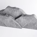 Mountain Shaped Textured Stone And Wood Decor For Modern Interior Design