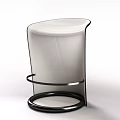 Modern Leisure Chair With Unique Curved Black Frame And Transparent Seat Design