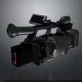 Professional Video Camera Equipment With Large Lens Display Screen And Recording Features 3d model