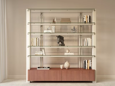 Modern Italian Bookshelf Bookcase Decorative Cabinet Storage Rack Entrance Cabinet Living Room Bookcase Display Cabinet Decorative Rack 3d model