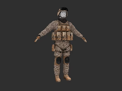 Military Wind Figure Soldier JFD 3d model