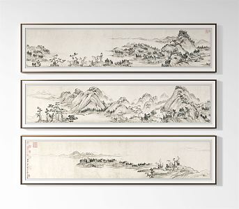 New Chinese Landscape Painting Decorative Painting 3d model