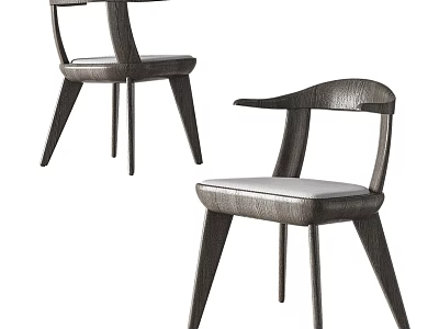 Modern Leisure Chair With Wooden Frame Armrests And Upholstered Seat Design 3d model
