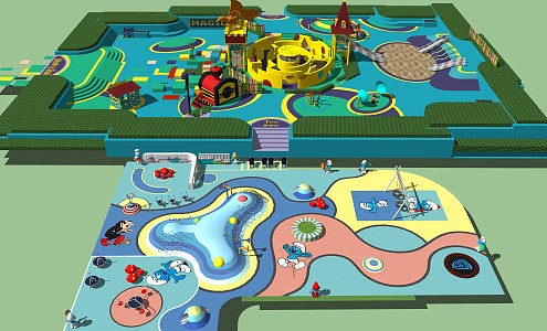 Modern Amusement Equipment Children's Amusement Facilities Activity Site 3d model