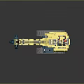 Building Blocks Excavator Model With Yellow Body Blue Claw And Tracked Chassis