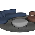 Modern Combination Sofa Curved Sofa Coffee Table Combination 3d model