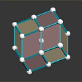 Geometric Transparent Daily Living Decorative Structure With Blue Frame And White Spherical Nodes