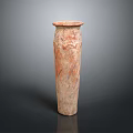 Carved Terracotta Sculpture Vase Tall Slender With Intricate Decorative Patterns