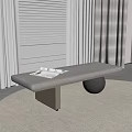 Minimalist Room Interior With Long Table Window Blinds And Natural Light Rug