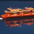 Boat Cruise Boat Yacht Ancient Boat Chinese Cruise Boat Night Cruise Boat Ancient Jianwen Tourist Boat Ship Wooden Boat 3d model