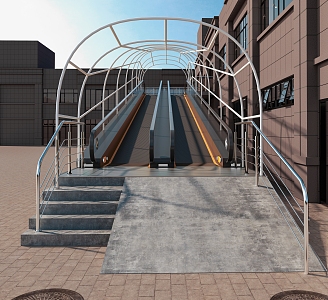 modern escalator 3d model