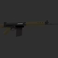 Classic Military Rifle With Brown Wooden Stock Black Magazine And Long Barrel