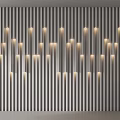 Modern Minimalist Sofa Backdrop Wall With Vertical Slats And Built-in Warm Lights