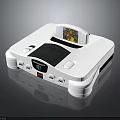 White Retro Game Console With Screen Buttons And Gaming Slot Design