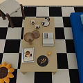 Elegant Decorative Ornament Set With Sunflower Coffee Cup Book Vase Tray And Lemon