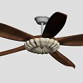 Ceiling Fan With Light Wooden Blades And White Lampshade For Modern Indoor Living Room