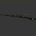 Camouflage Rifle With Green Glowing Elements And Scope Design