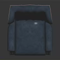 Classic Blue Single Sofa With Tufted Backrest Armrests And Wooden Legs