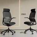 Calligaris Modern Ergonomic Office Chairs With Mesh Backrest Black Frame And Wheels