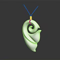 White Spiral Leaf Shaped Pendant With Blue Cord Clothing Fashion Accessory