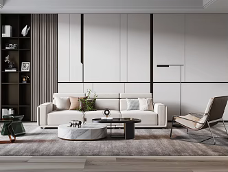 Modern sofa coffee table combination 3d model