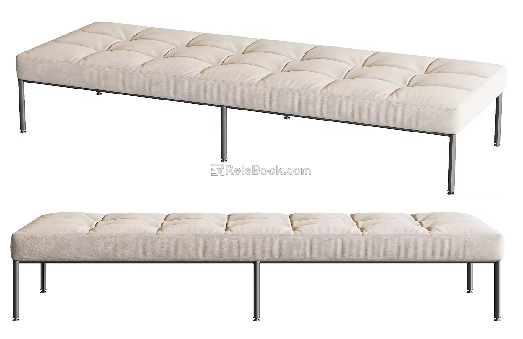 Modern bed end stool 3d model