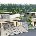 New Chinese style gate demonstration area entrance gate building large area entrance gate building 3d model