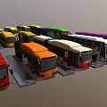 Bus Combination Bus Passenger Vehicle 3d model