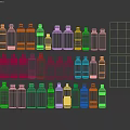 Various Bottled Drinks with Assorted Colors and Flavors Including Juice Tea and Other Beverages
