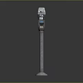 Parking Meter Equipment With Metal Pole Display Screen And Buttons For Outdoor Use