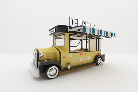 Modern Vans Mobile Vending Diner 3d model