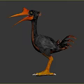Fantasy Mythical Bird With Large Orange Red Beak Black Brown Feathers And Orange Claws
