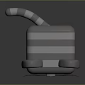 Gray Mouse Shaped Storage Box with Pink Ears Cheeks Whiskers and Stripes Cute Design