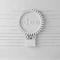 Background Wall Decorated with Light Bulb Shape Word Idea and Colorful Lines 3d model