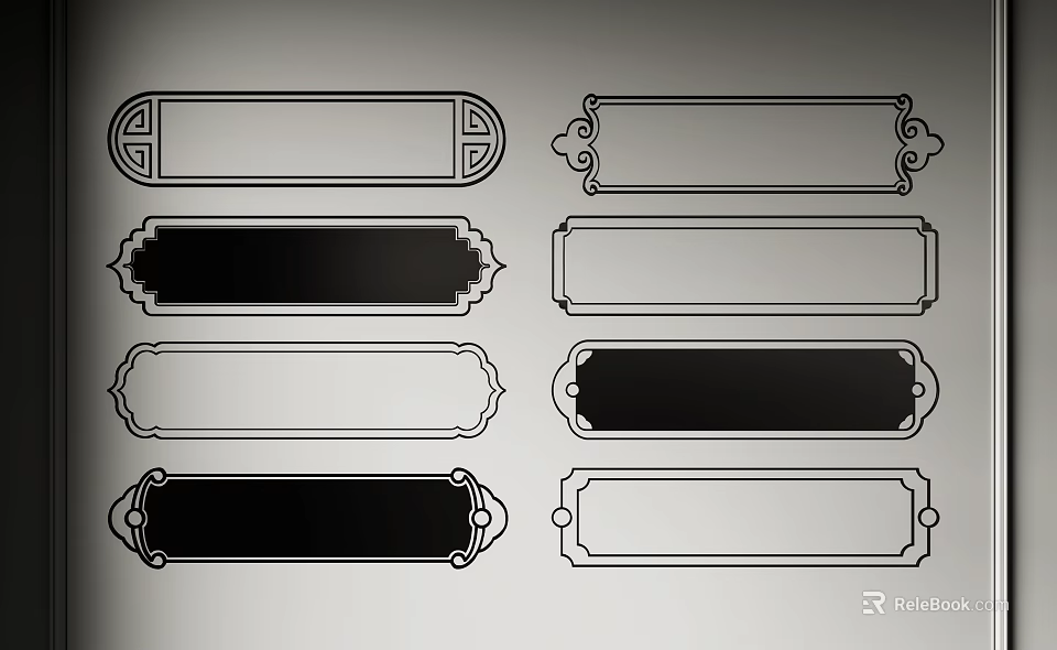 Decorative Line Frame Styles For Design 3d model