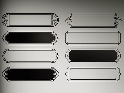 Decorative Line Frame Styles For Design 3d model